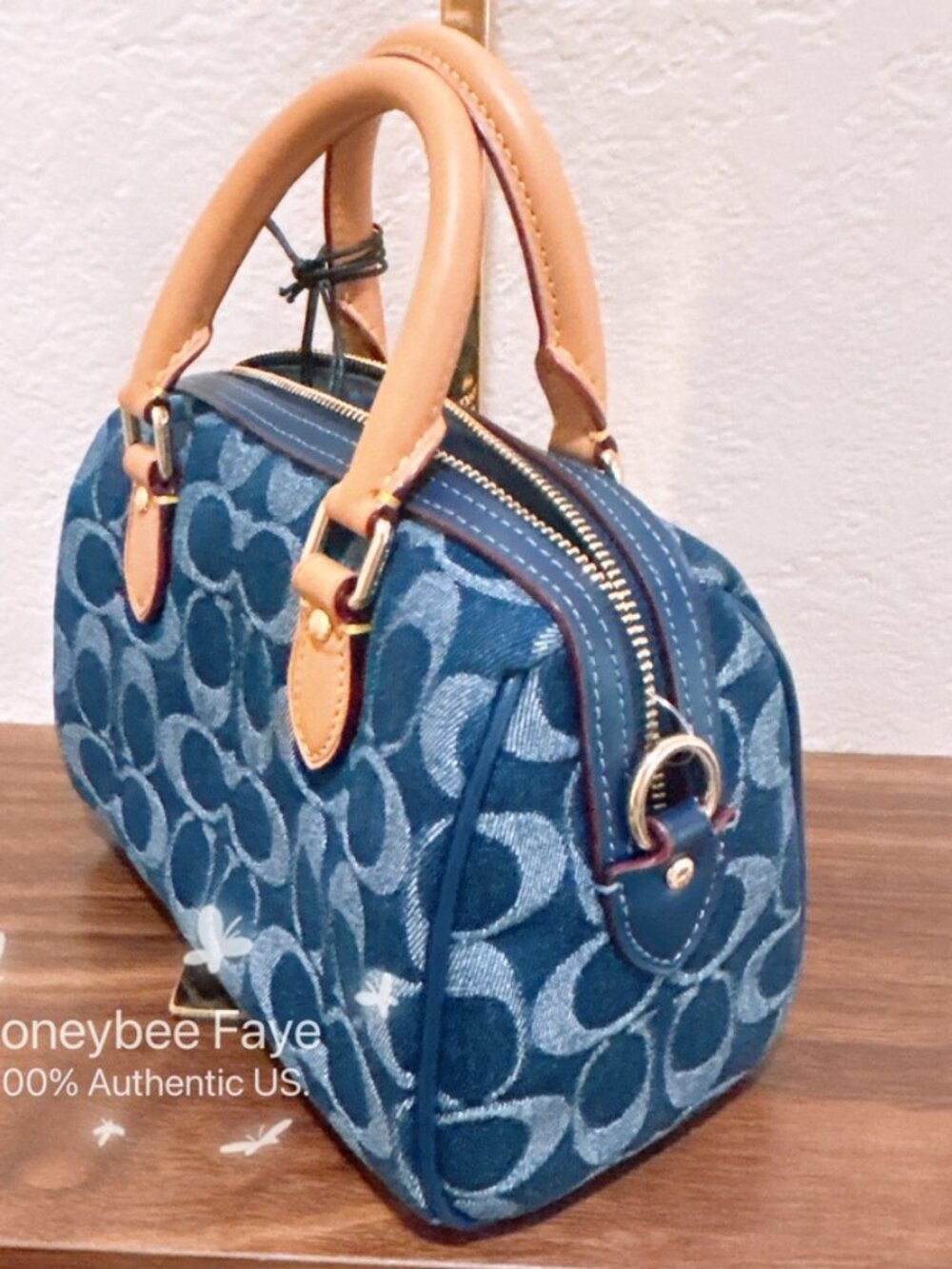 Mini Rowan Crossbody Bag In Signature Denim CY742 - Picture 5 of 14